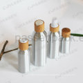 Cosmetic Aluminum Bottle with Bamboo Screw Top (PPC-ACB-064)